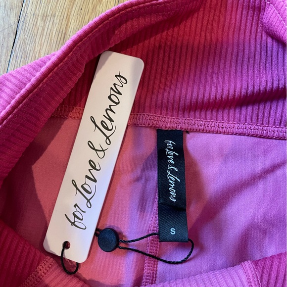 NWT For Love & Lemons Pink Dani Color Block Biker Shorts-Size S - Picture 4 of 4